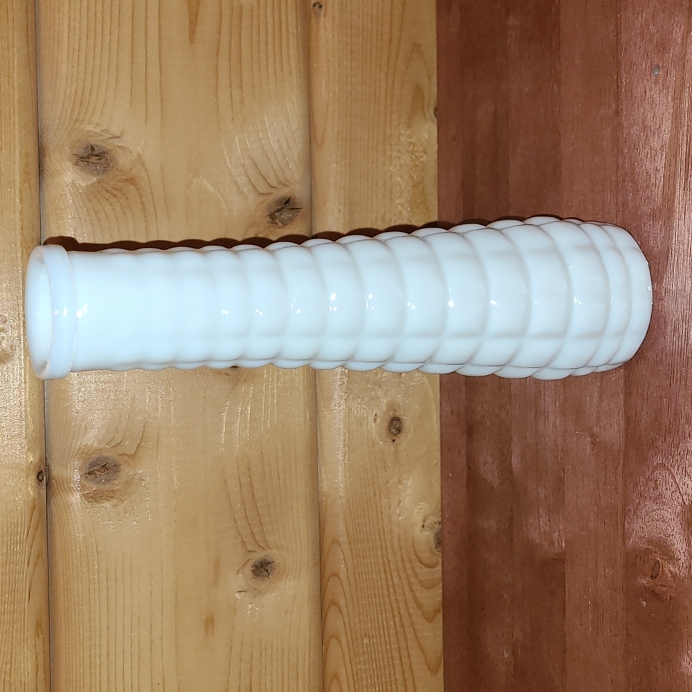 Vintage Corn Cob Design White Milk Glass Bud Vase E.O. Brody Co Wedding Decor